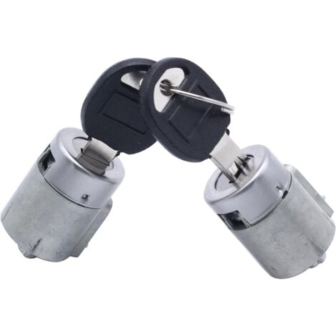 par de cilindros de cerradura de puerta compatibles con GMC C1500 C2500 C3500 k1500 k2500 k3500 de 1988 a 1994 con 2 piezas plateadas