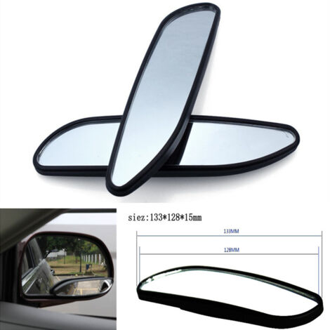Par de espejos retrovisores convexos gran angular ajustables para coche, aparcamiento y ángulo muerto lateral.