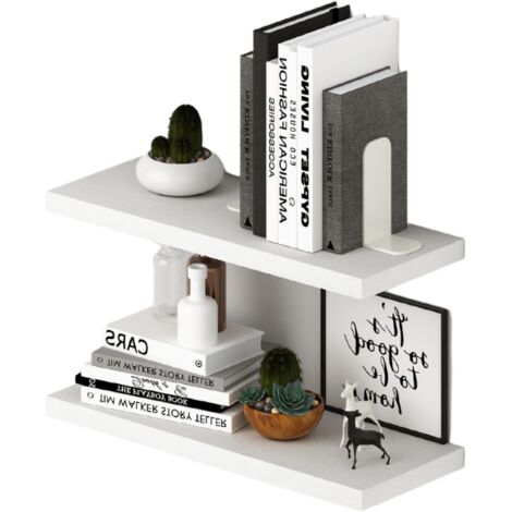 Par de estantes de pared blancos Al.2,2x60x23cm