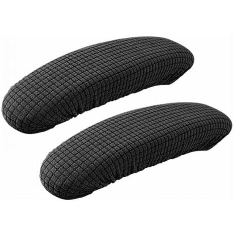 Par de fundas de poliéster para reposabrazos de silla de oficina: extraíbles, elásticas, lavables e impermeables, color negro