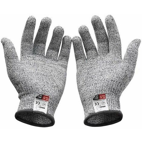 Par de guantes anticorte: simplemente, la mejor protección que existe contra los cortes cotidianos (cocina, jardinería, bricolaje) - Protección de nivel 5 (talla M), duraderos