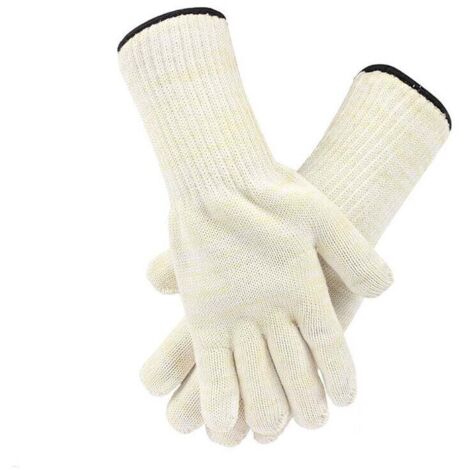 par de guantes para barbacoa resistentes al calor, tamaño universal, para cocina, hasta 500 °C. Guantes para horno, barbacoa, parrilla, horneado, chimenea y soldadura.