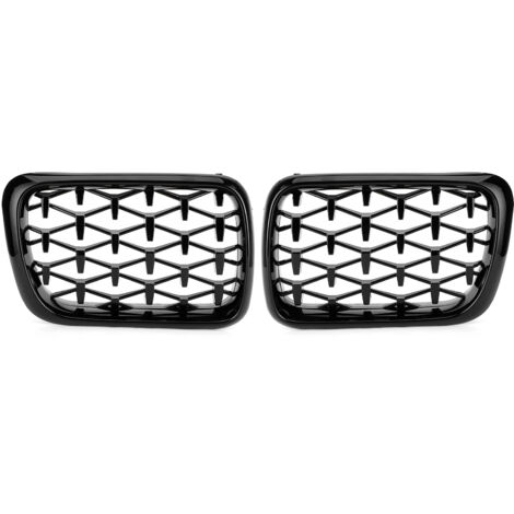 Par de rejillas delanteras 51138195151 Premium Gloss Black compatibles con BMW Serie 3 E36 M3 1997-1999
