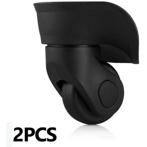 Par de ruedas de repuesto universales y duraderas para equipaje, multidireccionales, silenciosas, de goma, para reparación de equipaje (2 piezas), pequeñas, color negro