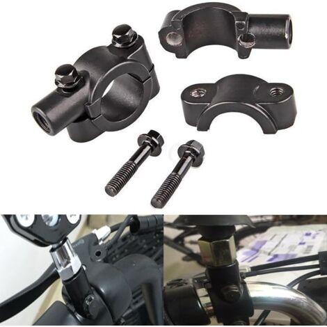 Par de tornillos de sujeción – Negros – 10 mm – Para montar el espejo retrovisor en el manillar – Para motocicletas, ciclomotores, scooters, bicicletas