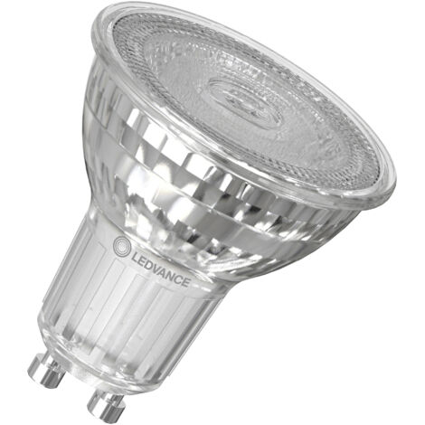 „PAR16“ GU10 dichroitische LED-Lampe (6,9 W, 3000 K, 575 lm), IP20, Ø5 x 5,4 cm, silberfarben