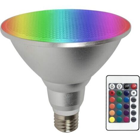 Par38 Ampoule Led Couleur Changement Dimmable 30W E27 Télécommande + RGB Couleurs,Lampe étanche intérieure/extérieure pour la maison Halloween Décoration de fête de Noël