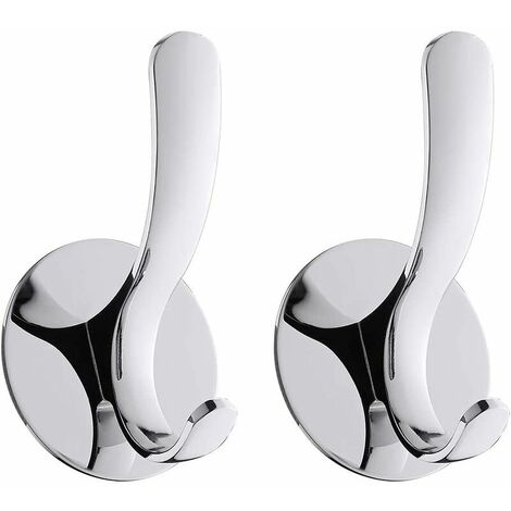 Para Albornoz De Acero Inoxidable Toalla Sin Taladrar Baño Cocina Acabado Pulido 2PCS