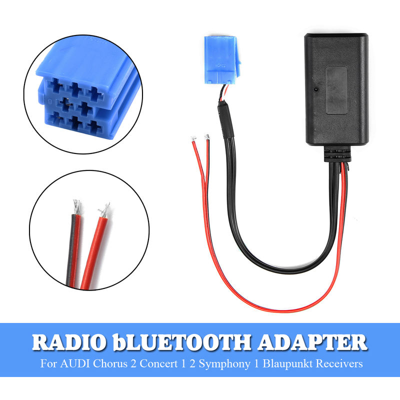 

Para AUDIChorus 2 / Concert 1, 2 / Sympho 1 radio para automóvil de Blaupunkt Car WMA, WAV, FLAC Radio Adaptador Bluetooth Cable de audio auxiliar