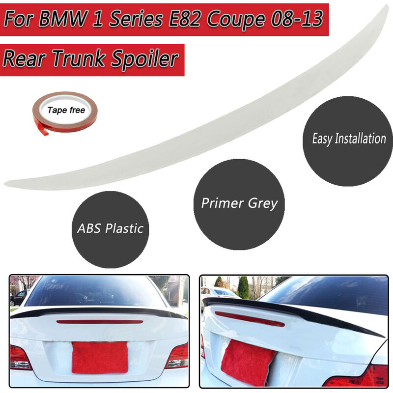 

Para BMW E82 1 Series maletero trasero ABS maletero labio cubierta Spoiler M Sport negro mate exterior techo trasero alas maletero labio