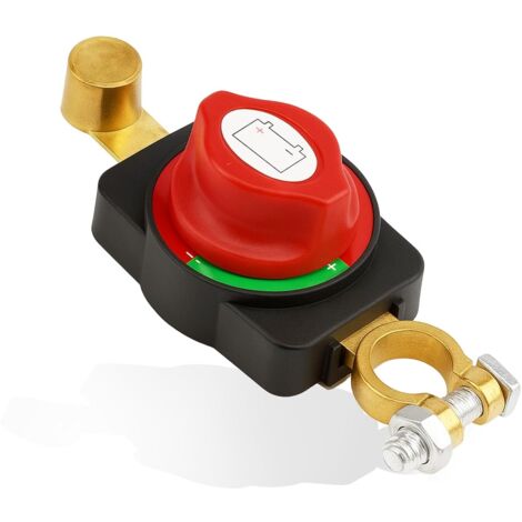 Para disyuntor de batería de 12V, 24V y 48V, interruptor de cuchilla impermeable ajustable de 180°, interruptor de corte de batería de latón de alta conductividad para automóvil, barco, camión, motoci