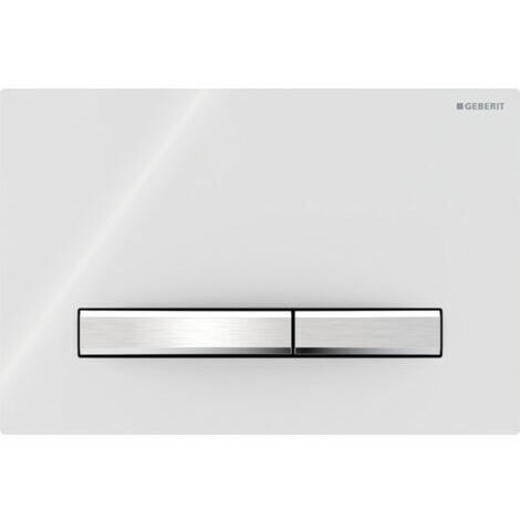 Para placa de accionamiento Geberit Sigma50 para doble descarga, color cromo metalizado: cromo, blanco (115.788.11.2)