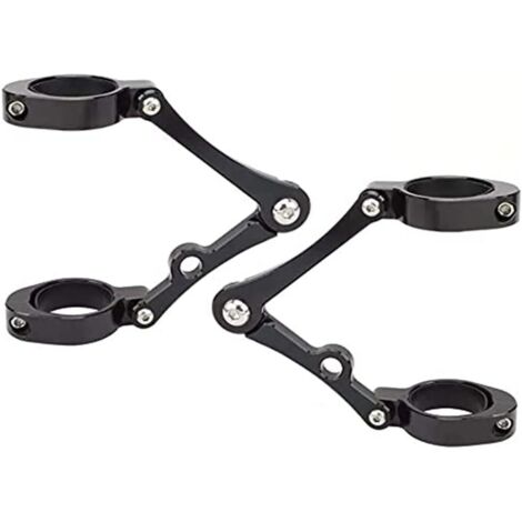 Para soporte de faro de motocicleta Chopper Bobber Cafe Racer, soporte de señal de giro, soporte de montaje de horquilla delantera, soporte de faro universal de 41 mm (negro sólido)
