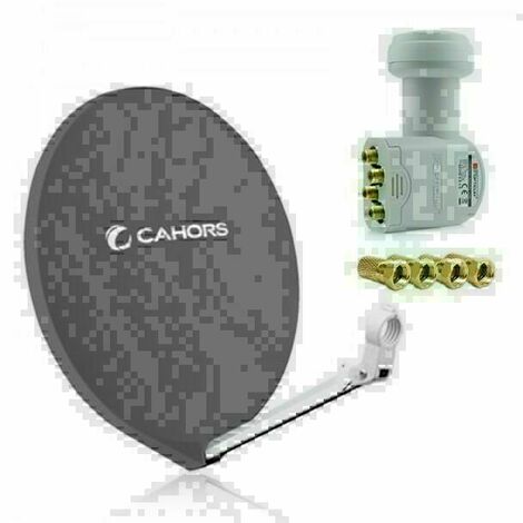 Parabole Cahors FIBRE 80 CM Grise + LNB QUAD 0.1dB