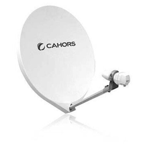 Antenne Parabolique Satellite 80 Cm Fibre Composite Blanche + LNB Twin 4K - Marque UNGROL/Cahors