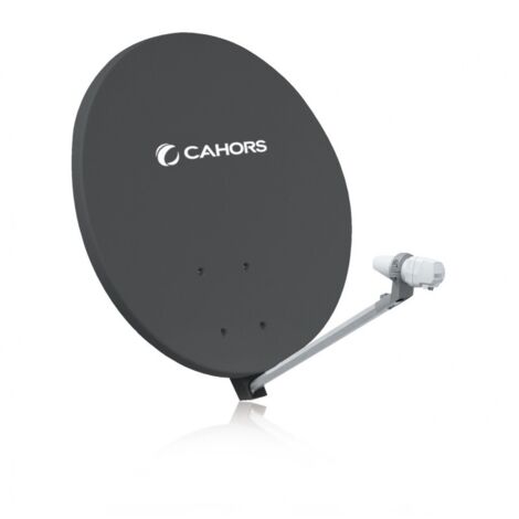 Parabole Satellite - CAHORS - SMC 70CM - Fibre Composite - Gris Anthracite - LNB Single
