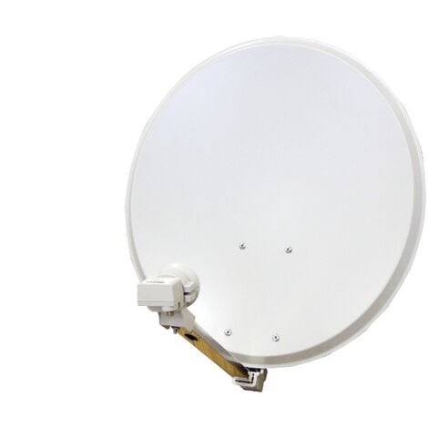 SCHWAIGER -500- Installation Satellite, Antenne parabolique, 75 cm, Antenne parabolique en Acier, Quad LNB, Digital, 4 participants, 8  fiches F, 7 mm, 75 x 85 cm