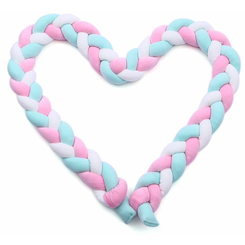 

Parachoques para cuna de bebe, parachoques trenzado anudado, hecho a mano, suave, con nudo, almohadilla, cojin, decoracion de cuna, regalo para