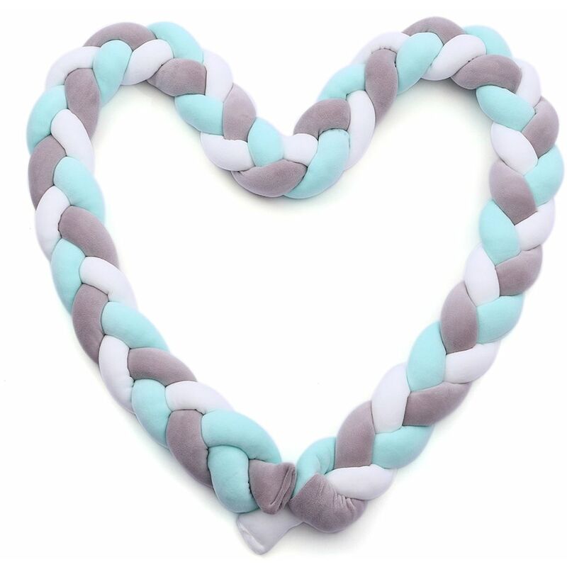 

Parachoques para cuna de bebe, parachoques trenzado anudado, hecho a mano, suave, con nudo, almohadilla, cojin, decoracion de cuna, regalo para