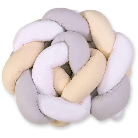 Paracolpi per culla intrecciato - Bianco-Grigio-Beige