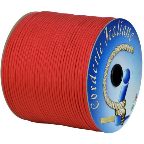 Paracord 550 Type III Basic, rosso 4 mm - 20 mt, anima 7 fili, 100% Made in Italy 006078920 Corderie Italiane