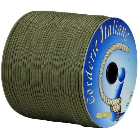 Paracord 550 Type III Stripes, beige/verde scuro 4 mm - 20 mt, anima 7 fili, 100% Made in Italy 006079224 Corderie Italiane