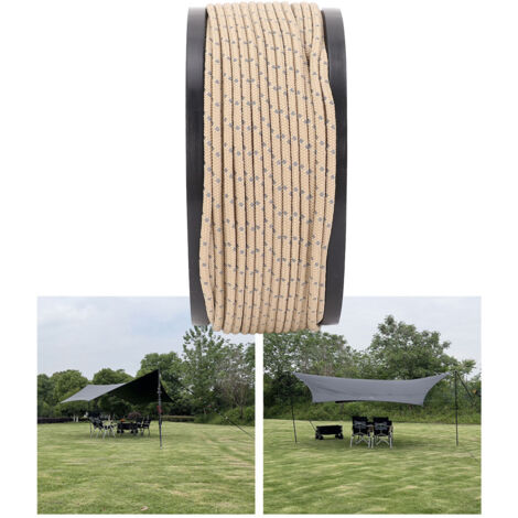 Paracorde Reflective PP 50m (164ft) Diamètre 2.5mm Cordage Camping Sécurité Nuit Hiking - Corde Tente Portative Parachute Antivente