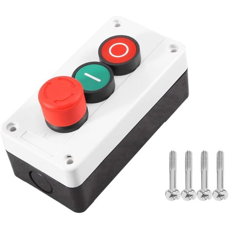 Parada de emergencia NC NO pulsador momentáneo interruptor rojo y verde estación 600V 10A