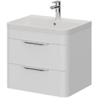 Parade 600mm Wall Hung Vanity Unit Including Polymarble Basin with 1 Tap Hole