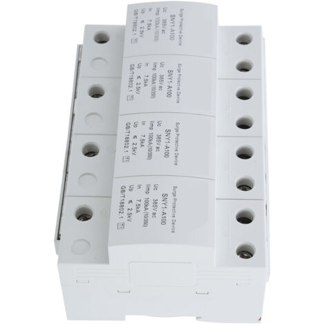 Parafoudre 4 Prises avec Disjoncteur Intégré, Protection Antisurge 385VAC 100KA pour Appartement et Bureau