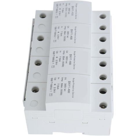 Parafoudre 4 Prises avec Disjoncteur Intégré, Protection Antisurtension 385VAC 50KA pour Appartement et Maison