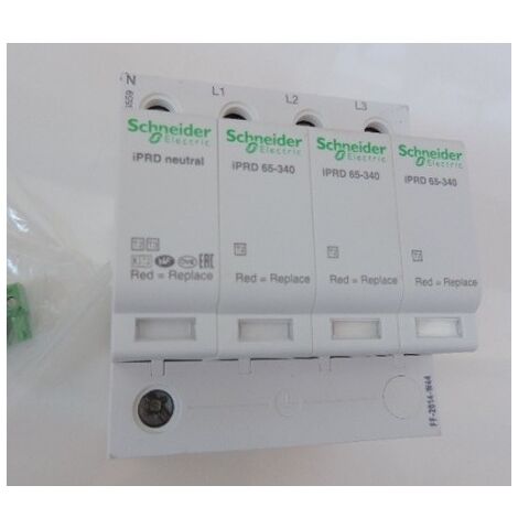 Parafoudre 65kA 3P+N type 2 avec report à distance 340V à cartouche débrochable iPRD65R Acti9 SCHNEIDER ELECTRIC A9L16559
