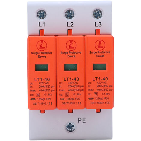 Parafoudre Disjoncteur 3P 400V AC 20‑40KA pour Installation Domestique