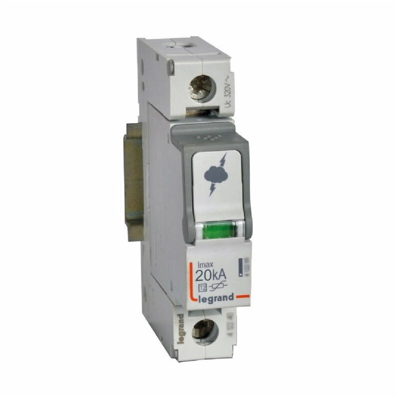 Parafoudre basse tension typeT2 Imax 20kA-pôle 1P 320V 1 module (412220)