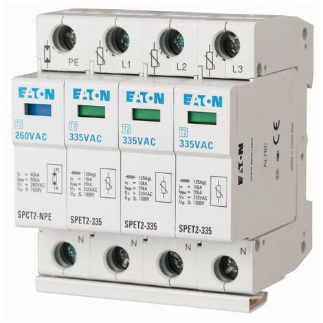 Parafoudres complets 3p+N 335VAC 4,5kA 000168702 EATON SPET2-335/3+NPE