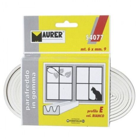Parafreddo in Gomma autoadesivo Profilo E lunghezza 6 mt colore Bianco Maurer