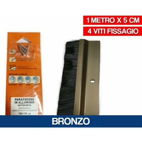 EAC PARAFREDDO PARASPIFFERI ALLUMINIO SOTTOPORTA CON SPAZZOLA CM 100X5H V/COL 35506V SILVER (35506)