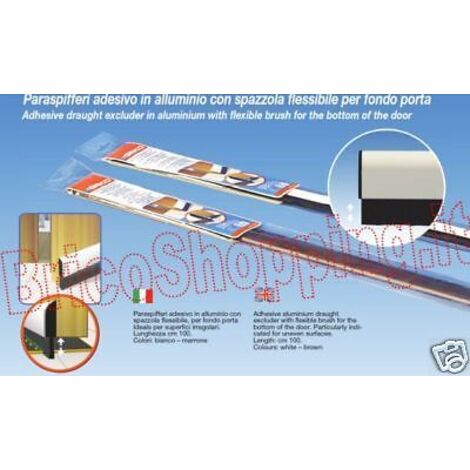 PARAFREDDO PARASPIFFERI SOTTOPORTA MOLLA PVC 1MT X SUPERFICI IRREGOLARI SPAZZOLA - Colore: Bianco