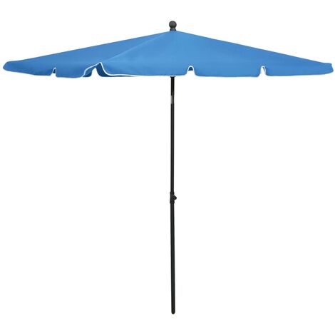 Paraguas de jardín con mástil 210x140 cm-azul