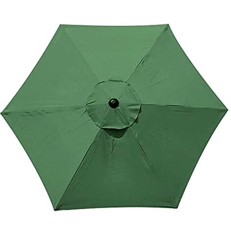 Paraguas de repuesto con 6 varillas - 3 m - Impermeable - Anti-ultravioleta - Tela de repuesto - Verde