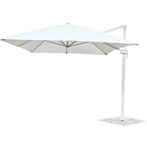 Paraguas rectangular brazo lateral 4x3 metros blanco