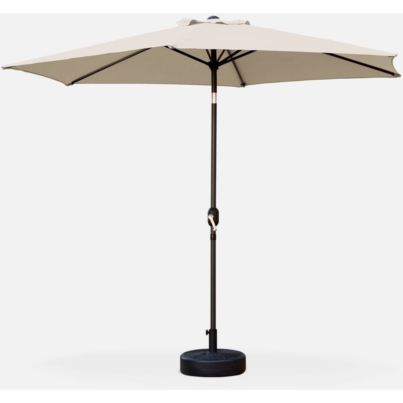 

Sombrilla jardin, parasol gris claro, mástil central, inclinable, redondo, Ø300cm, Touquet - Arena