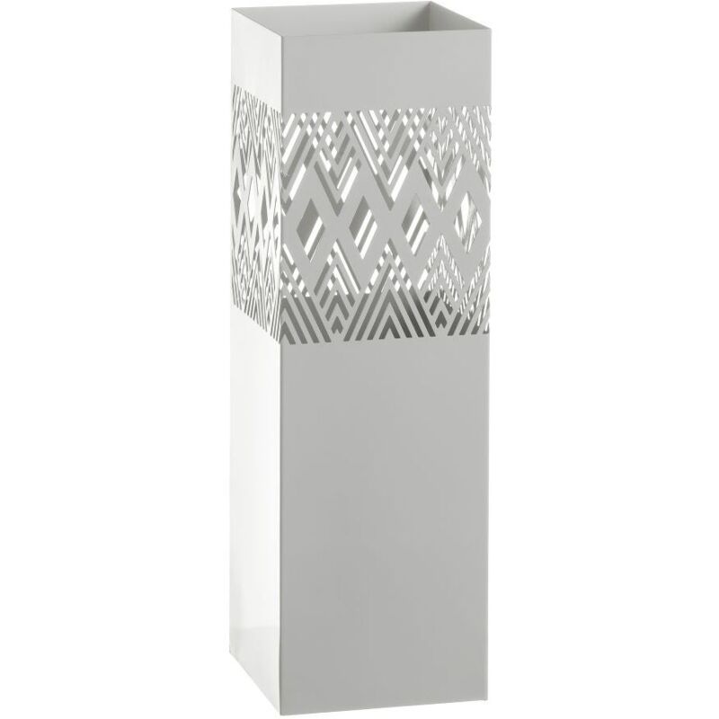 

Paragüero contemporáneo blanco de metal tallado de 15x49 cm