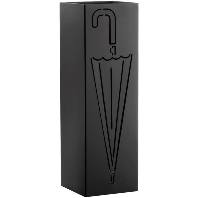 

Paragüero contemporáneo negro de metal cuadrado de paraguasde 15x49 cm