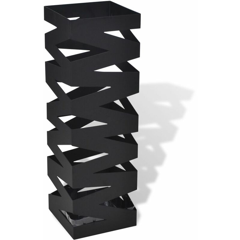 

Paragüero cuadrado soporte para bastones de acero negro 48,5 cm