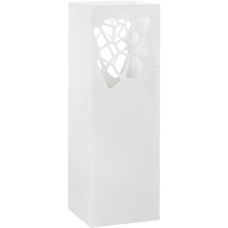 Paragüero diseño piedras acero blanco vidaXL
