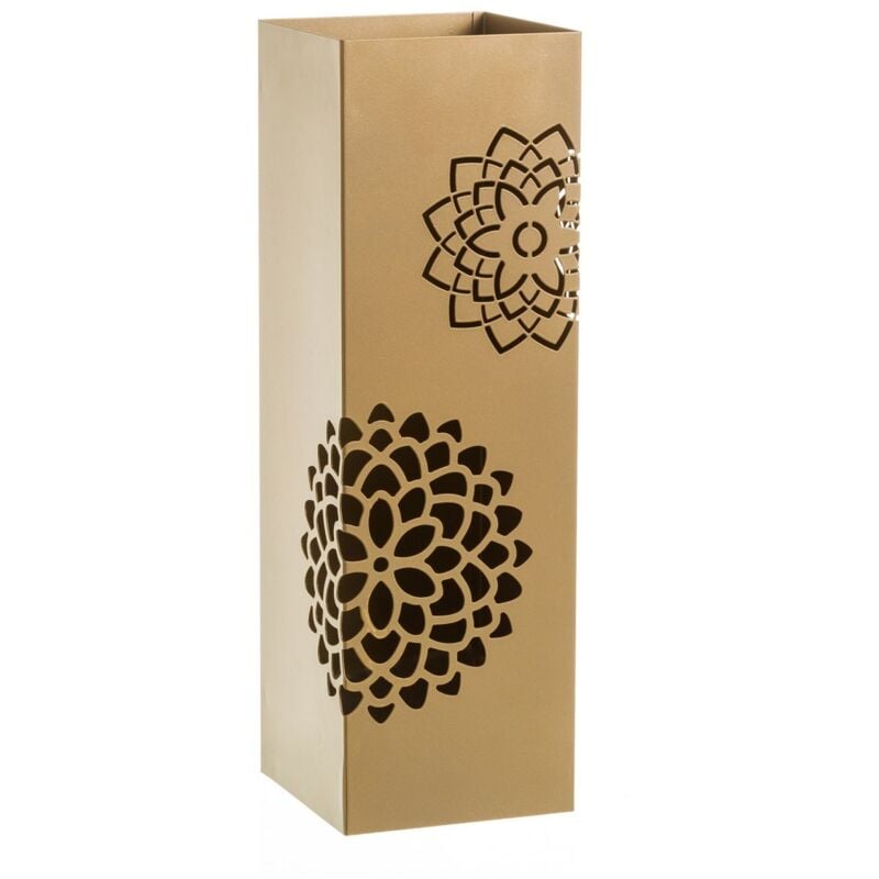 

Lolahome - Paragüero exótico dorado de metal con mandala tallado de 15x49 cm
