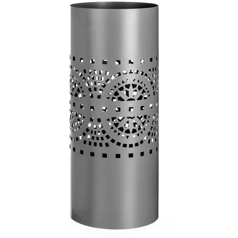 

Lolahome - Paragüero gris de metal de diseño de 15x49 cm