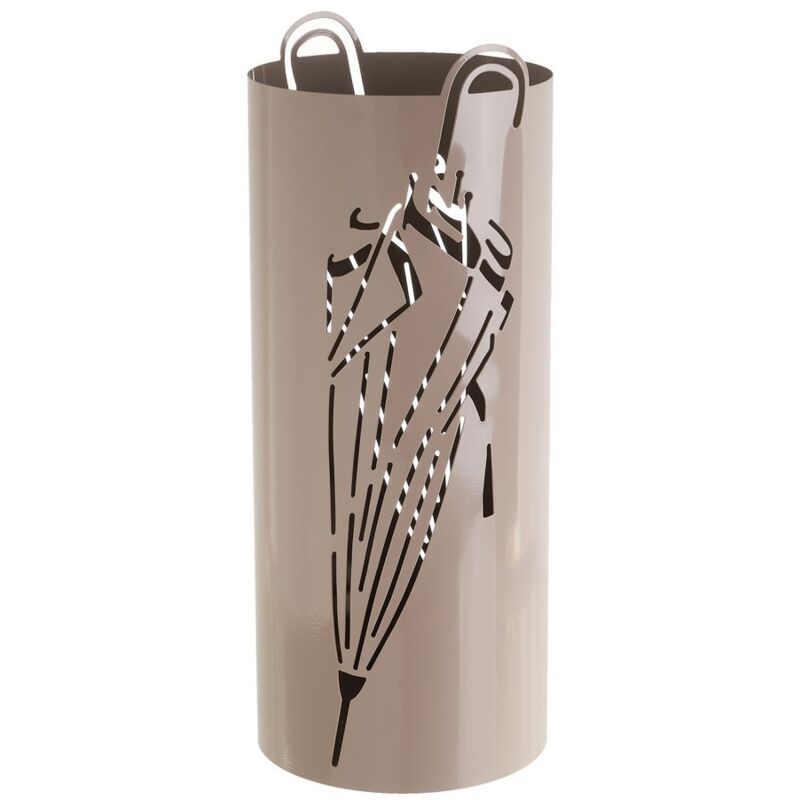 

Paragüero marrón de metal con paraguas tallado de 19x19x41 cm