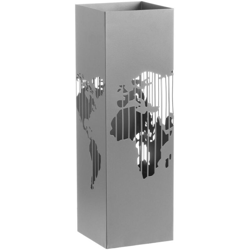 

Paragüero plateado de metal de mapa de 15x49 cm
